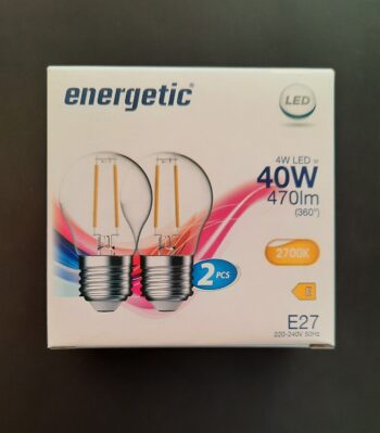 Energetic 40W LED pære - pakke med 2 stk.
