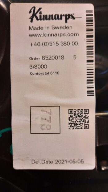 Kinnarps 6110 - sort stof - Billede 6